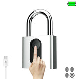 Waterproof USB Charging Fingerprint Lock Smart Padlock Door Lock 0.1sec Unlock Portable Anti-theft Fingerprint Lock Zinc