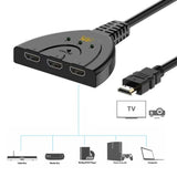 3 Port HDMI Splitter Cable 1080P Switch Switcher HUB Adapter for HDTV PS4 Xbox Black