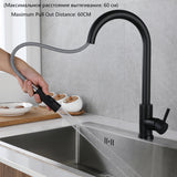 Free Shipping Pull Out Black Sensor Kitchen Faucet Smart Induction Mixer Tap Touch Control Sink Tap 2 Modes Torneira De Cozinha