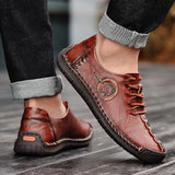 Men Hand Stitching Soft Comfort Shoes 606