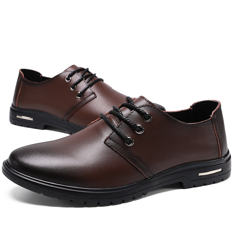 Mcikcara men's lace-up shoes genuine leather A7099