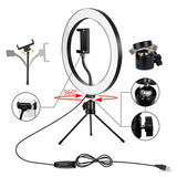 6.3 -10 Inch Selfie Ring Light Phone LED Camera Ring Lamp Photography USB Dimmable with Tripod Stand Holder for Makeup Youtube