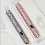 Hair cold flat iron cool air curling iron hair straightener 2-in-1 hair tool black rose gold heatless curler