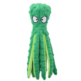 No Stuffing Plush Squeaky Plush Dog Toy Octopus Squid Dog Squeak Chew Toys Soft Sounding Indoor Interactive Ringing Paper Puppy
