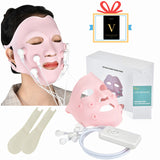Electric EMS Facial Mask Red Light Therapy Beauty Vibration Anti Aging Wrinkle Rejuvenation Skin Silicone Face Massager Mask