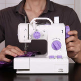 INNE Electric Sewing Machine Mini Small Portable Multifunctional Household Pedal Handmade Repair With Night Light For Beginners