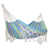 Double Outdoor Camping Indoor Leisure Hanging Chair Tassel Hammock Swing Hammock Outdoor Furniture Canvas Swing flat hammock