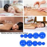 12PCS/SET Strong Suction Silicone Body Massager Vacuum Cupping Cups Anti Cellulite Vacuum Cupping Cup