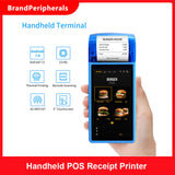 Handheld POS Receipt Printer Android 7.0 PDA Terminal 1D/2D/QR Barcode Scanner 3G WiFi BT Communication with 5 Inch Touchscreen