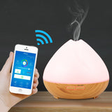 Voice control 400ML Essential Oil Diffuser Ultrasonic Air Humidifier with Wood Grain 7 Color Changing LED Lights for Office Home