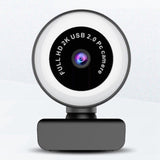 5MP HD Webcam with Microphone LED Web Camera for Computer PC Video Recording Webcams Auto-Focus Adjustable Base Cam USB