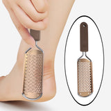1pc Multifunctional Stainless Steel Foot Exfoliator Grinder Dead Skin Callus Remover for Man Woman (Rose Gold with Square Hole)
