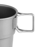 300ml Titanium Cup Camping Tea Cup Outdoor Water Mug with Foldable Handles for Home Outdoor Camping Hiking Backpacking Picnic