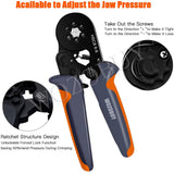 HSC8 6-4A/6-6 Crimping Pliers &amp; Terminals Set Tube Bootlace VE&amp;TE Terminals Hand Tools Electrician Crimper 0.06-10mm2 28-7AWG
