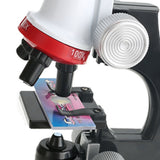 Microscope Kit Lab LED 100X-400X-1200X Home School  Educational Toy Gift Refined Biological Microscope For Kids Child New