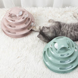 Pet Cat Toy Interactive Turntable Kitten Exercise Puzzle Toys 3/4 Levels Tower Roller Pets Training Intelligence Amusement Plate