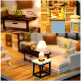 CUTEBEE DIY DollHouse Miniature Doll House With Furniture Kit Wooden House Miniaturas Toys For Children New Year Christmas Gift
