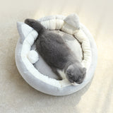 Pet cat bed Ears Nest Soft Warm Washable Round dog Cat Cushion Home Mat Cat Beds Sleeping House Pet Supplies Products