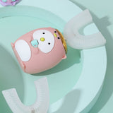 Smart 360 Degree U Shaped Kids Children Electric Toothbrush Silicone Automatic Ultrasonic Teeth Tooth Brush Cartoon Pattern