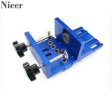 08400 Round Dowel Hole Puncher Three-In-one Positioner Woodworking Hole Opener Wood Working DIY Aluminum Alloy Hand Tools