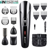 6in 1 USB Rechargeable Hair Trimmer Household Electric Hair Clippers Multifunctional Nose Hair Cut Machine Shaving Beard Razor