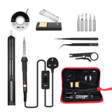 13in 1 Soldering Iron Kit 60W Adjustable Temperature Welding Soldering Iron with ON/OFF Switch 5pcs Soldering Tips Solder Sucker