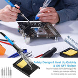 Soldering Iron Kit, 60W 220V/110V Welding Tool Adjustable Temperature Electric Soldering Iron Set Welding Solder Station