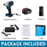 Drillpro 388VF Brushless Cordless Electric Impact Wrench 1/2 inch Power Tools 15000Amh Battery + Sleeve For Makita 18V Battery