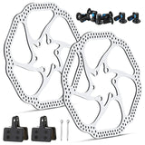 Dropship-Bike Disc Brake Rotor and Bike Brake Pads Set,with 12 Bolts,Bike Disc Brake Lining Pads,for Road Bike,Mountain Bike,Etc