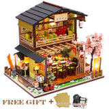 CUTEBEE Kids Toys Dollhouse Kit with Furniture Assemble Wooden Miniature Doll House Diy Dollhouse Puzzle Toys For Children M2011