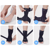 Adjustable Foot Drop Orthosis Brace Support Foot Arch Shock Absorber Bandage with Spiky Massage Ball THIN889