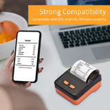 58mm USB Thermal Receipt Printer Portable Wireless Printer BT Connection Use with APP Windows Android iOS for Retail Restaurant