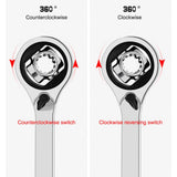 8 IN 1 CR-steel rotated 360 degree Ratchet Wrench socket spanner Hand Tool Screw Drill Drive square head 6-14MM,8-19MM Universal