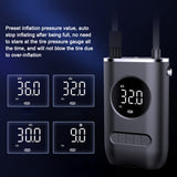 Air Compressor Rechargeable Tire Inflator 150PSI Cordless Electric Air Pump with LED Light Auto-Off Function for Bicycle Tires