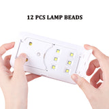 New Mini Foldable Nail Dryer UV LED Lamp Portable USB Curing All Gel Nail Polish 24W Nail Dryers 12 Lamp Beads