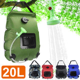 Switchable Shower Head20L Water Bags Outdoor Camping Solar Shower Bag Foldable Heating Camp Shower Hiking Climbing Bath Bag