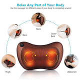 US Plug 8 Head Vehicle-mounted Shoulder Neck Waist Back Cervical Massager Whole Body Heating Shiatsu kneading Massage Pillow
