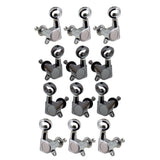 6x Fully Closed Machine Heads Tuner Hollow Handle 3L3R for Acoustic Guitar