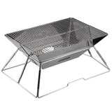 Outdoor stainless steel grill multi-function charcoal stove folding picnic multiplayer barbecue trumpet camping wood solid