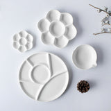 Round Flower Ceramic Palette For Watercolor Gouache Painting Plum Flower Palette Art Supplies