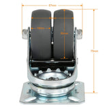4 x Hot Sale Heavy Duty Swivel Castor Wheels 50mm with Brake for Trolley Furniture Caster Black