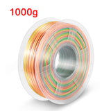 Silk PLA Rainbow 3d Printer Filament 1.75mm 1kg Silky Rich Luster Printing Materials Slik Like Multicolor Ramdon Print Material