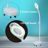 Pro 8X Diopter Beauty Facial Light 120 LED Magnifying Floor Stand Lamp Magnifier Glass Cold Ligth Len For Salon Nail Tattoo 220V