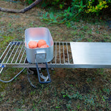 2 in 1 Outdoor Folding Stove Stand Barbecue Grill Camping Table Pot Holder BBQ Net Firewood Bracket For Hiking Picnic BBQ Party