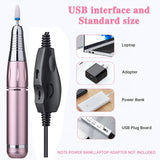 Portable Electric Nail Drill For Acrylic Nails 35000RPM Nail File Manicure Pedicure Polishing Nail Art Equipment Nail Salon Tool