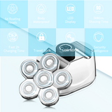 New Style 6 in 1 Rechargeable Electric Shaver 6 Floating Heads Blades Electric Shaver Grooming Kit Shaver For Men USB Charging
