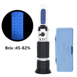 45-82% Honey Refractometer Sugar Brix Bee Refractometer Beekeeping Tester ATC Portable Minimum Division 0.5% Brix Sugar Meter