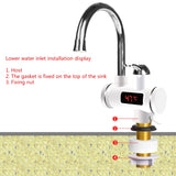 Tankless Temperature Display Instant Hot Water Tap Electric Faucet Water Instant Hot Faucet Water Heater Water Heating