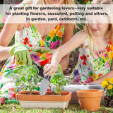 10 Piece Garden Tools Set Flower Print Aluminium Gardening Tools with Trowel Transplanter Rake Weeder Pruner Shears Sprayer