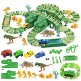 Dinosaur Toys for Kids 3-5 DIY Dinosaur Mountain Assembling Race Track Car Set for Birthday Gifts Christmas Surprises